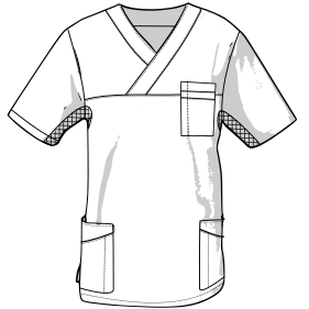 Moldes de confeccion para UNIFORMES Camisas Unisex scrub 7835